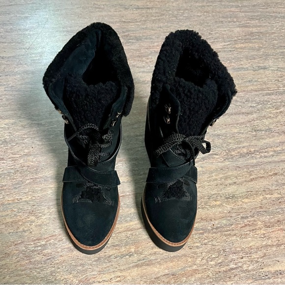 Coach Kenna wedge suede ankle boots with Sherpa - Picture 14 of 16